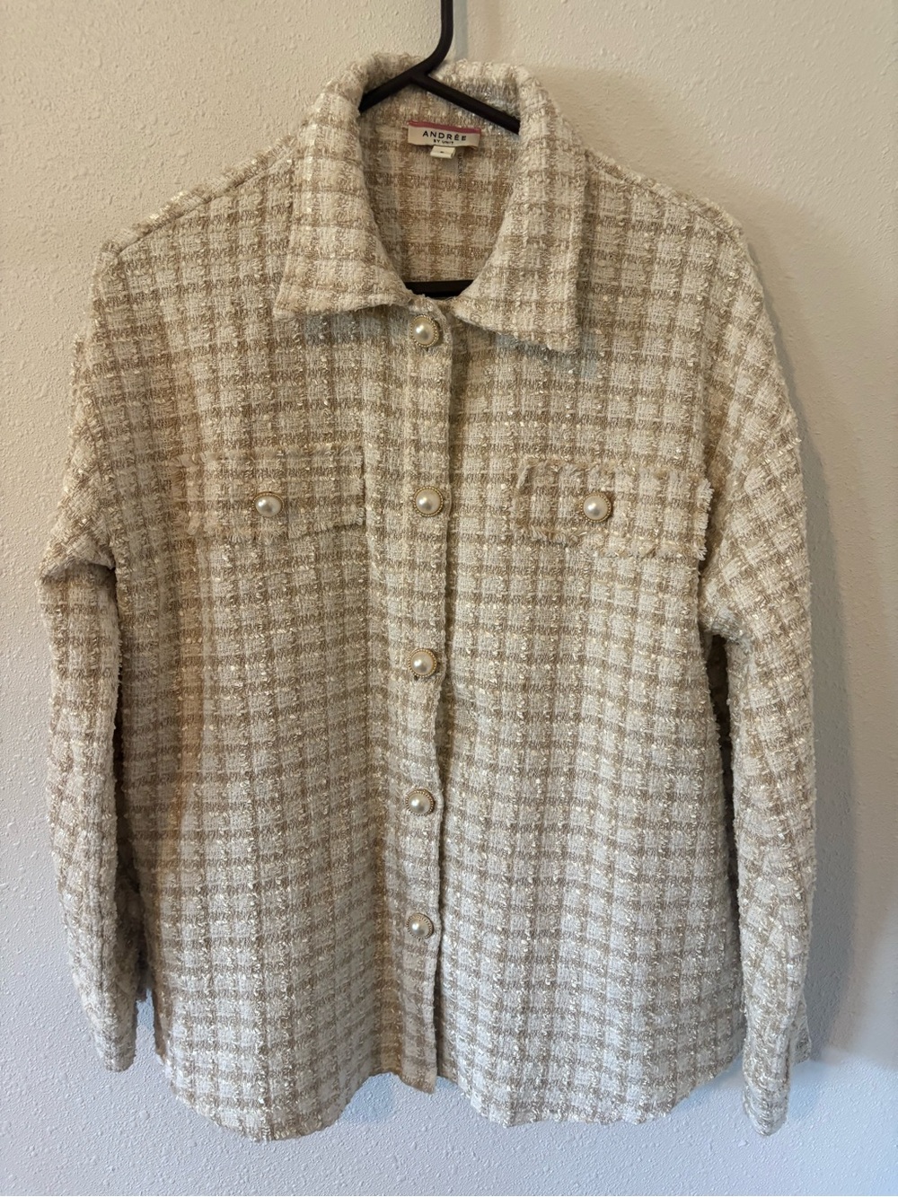 Andrée by Unit Plaid Tweed Shacket